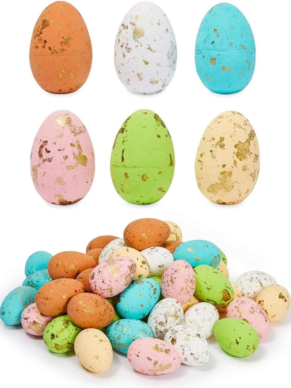Foam Eggs - 50-Pack Multicolor - Easter Foam Eggs for Crafts & Decorating - Tabl